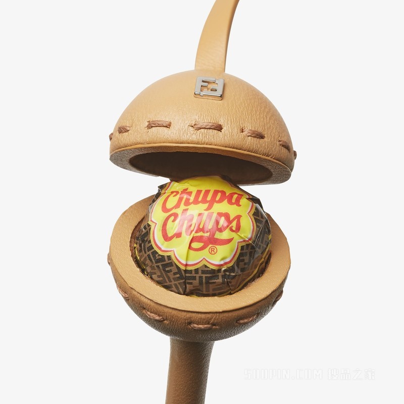 棒棒糖支架吊饰 FENDI x Chupa Chups®米色皮革吊饰