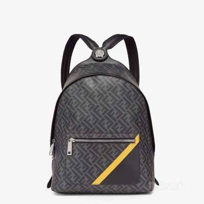 FENDI Diagonal FENDI Chiodo中号手袋 黑色FF帆布背包