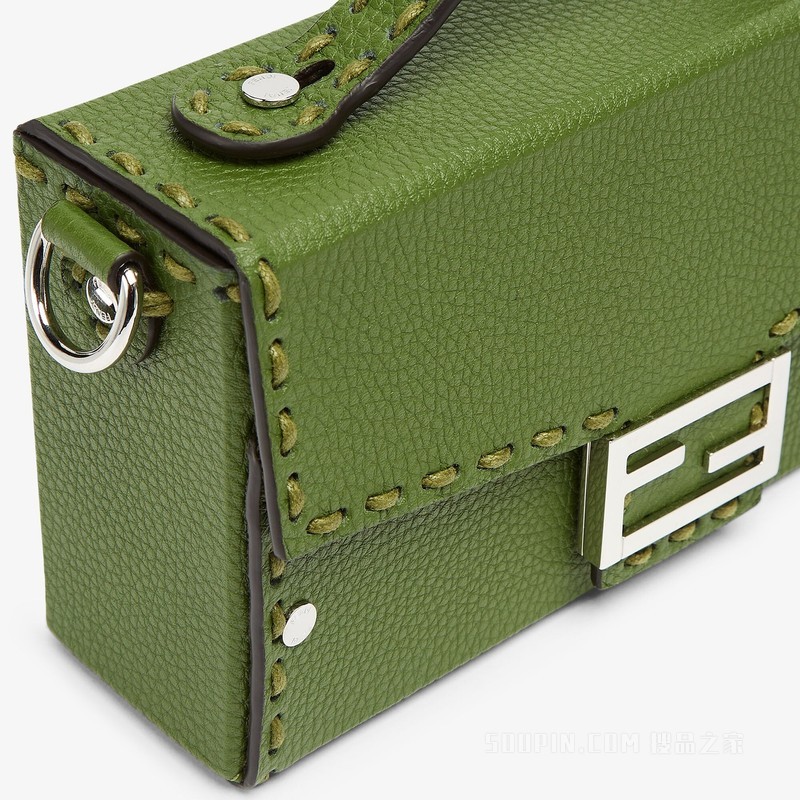 Selleria Soft Trunk Baguette手袋 绿色皮革Selleria手袋