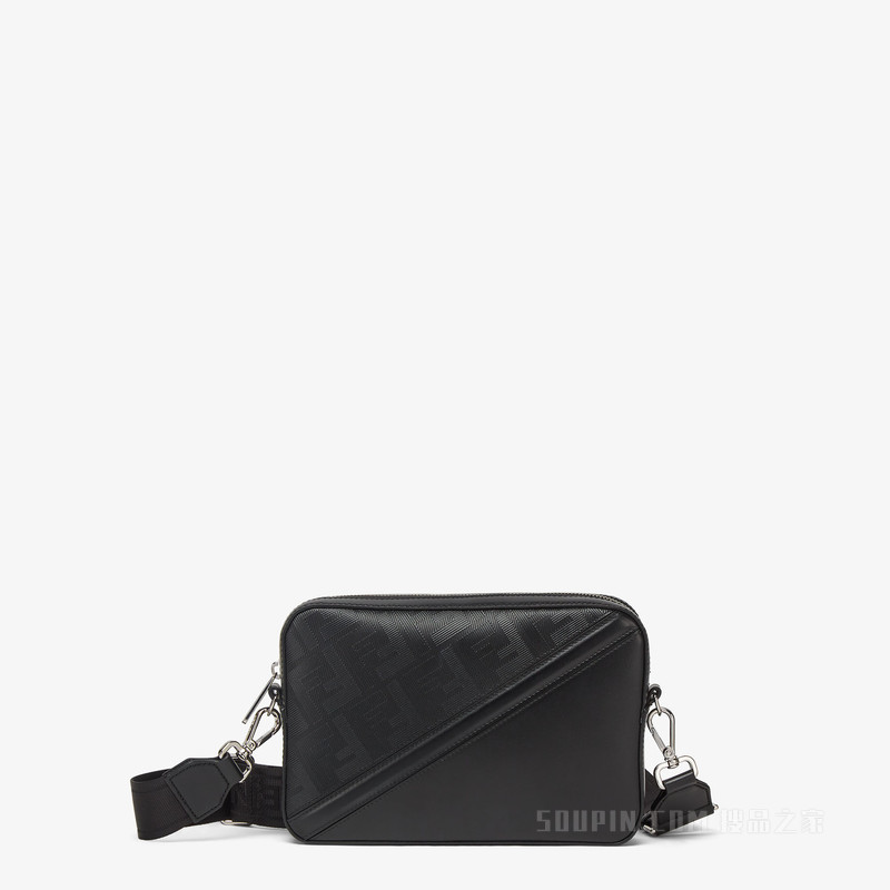 FENDI Diagonal相机包 黑色皮革手袋