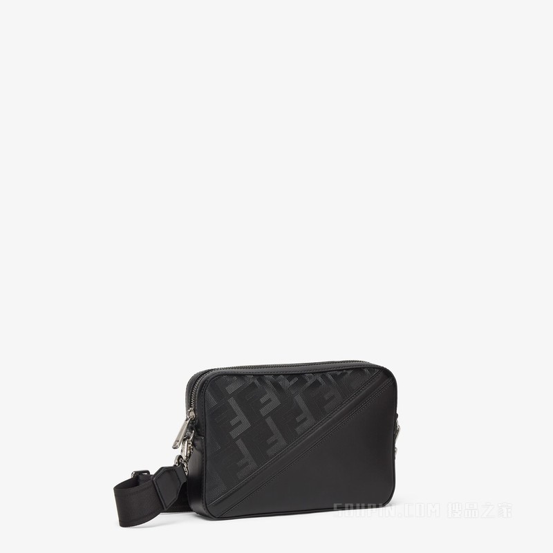 FENDI Diagonal相机包 黑色皮革手袋