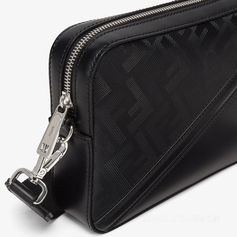 FENDI Diagonal相机包 黑色皮革手袋