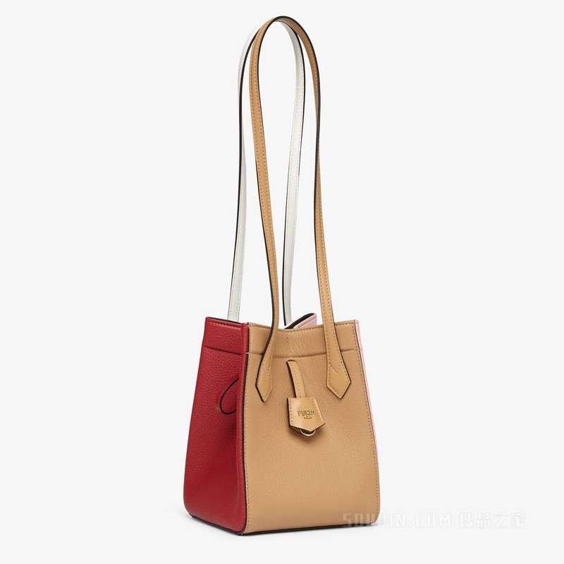 FENDI Origami Mini 拼色皮革百变迷你手袋