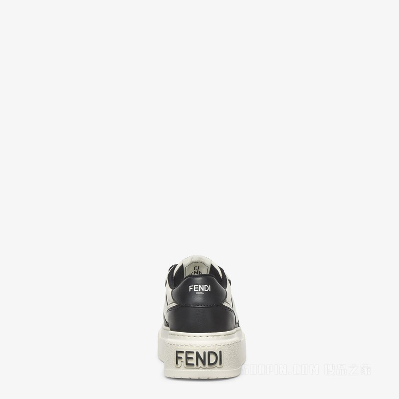 FENDI Match 黑色皮革厚底低帮鞋