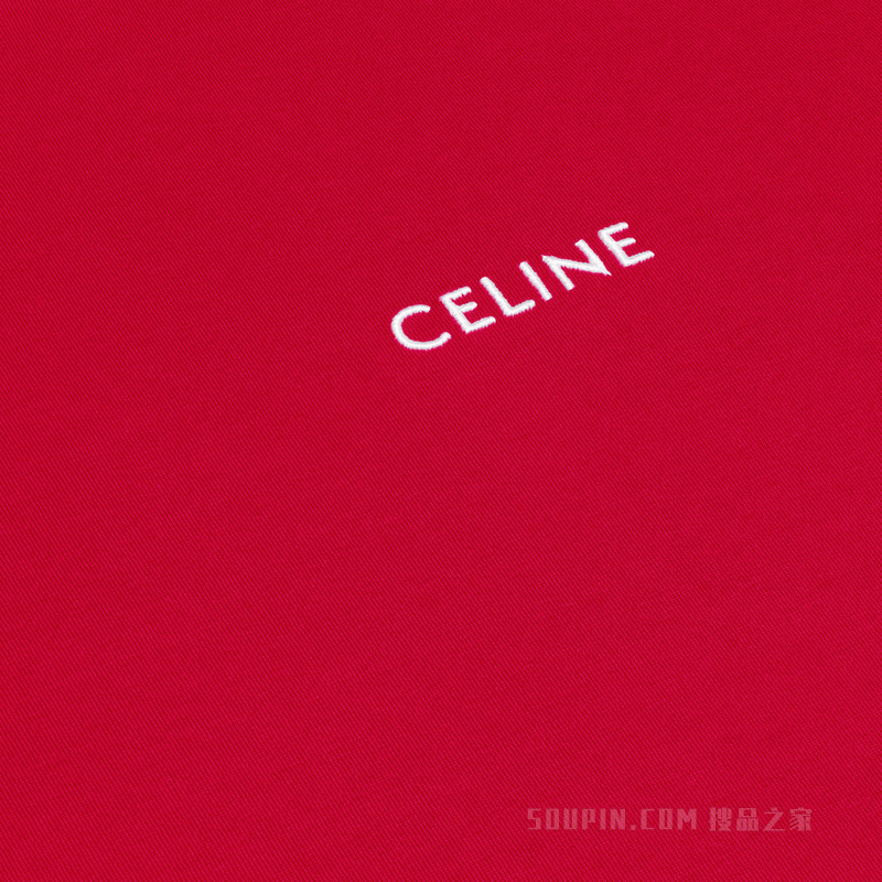 CELINE棉质平纹针织常规版型T恤 胭脂红/奶油色-CAM0