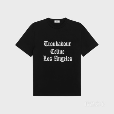 TROUBADOUR棉质平纹针织宽松版型T恤 黑色/白色-38AW