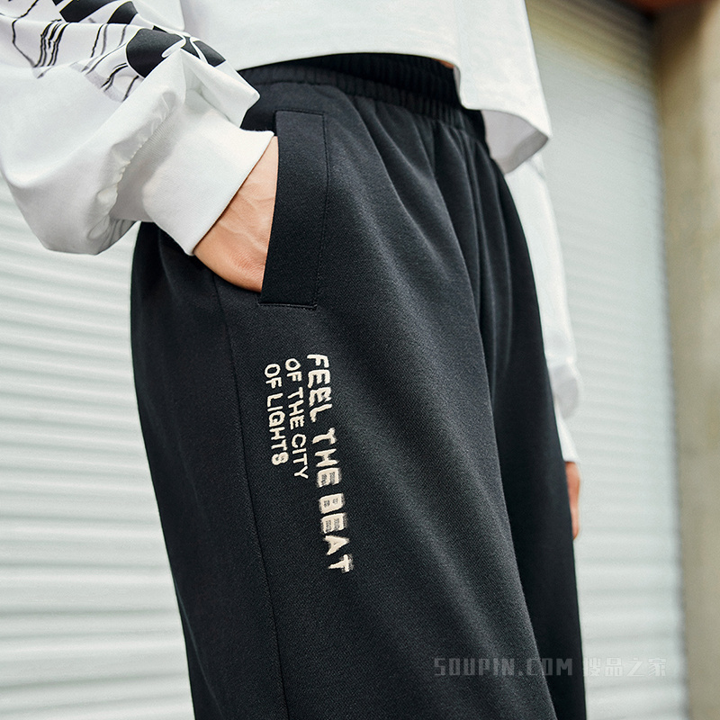 安踏舞蹈女子针织运动长裤