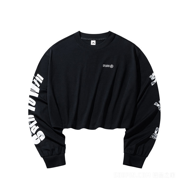 安踏舞蹈女子长袖针织衫