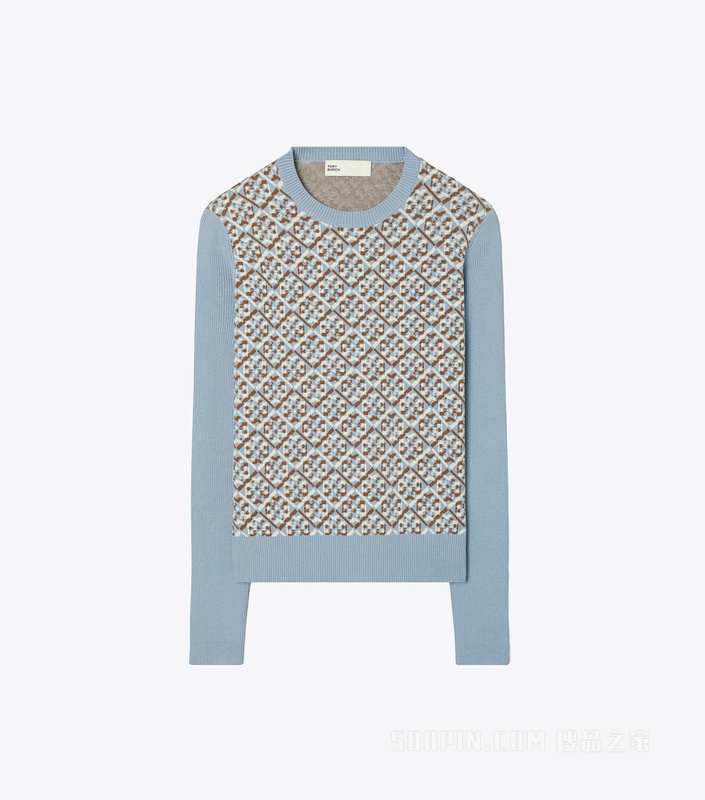 T Monogram 针织衫 灰色多彩 T Monogram 图案