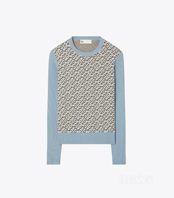 T Monogram 针织衫 灰色多彩 T Monogram 图案