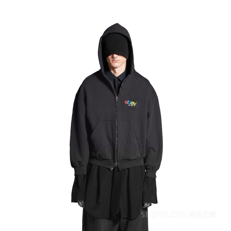 EBAY HOODIE常规版型拉链连帽卫衣