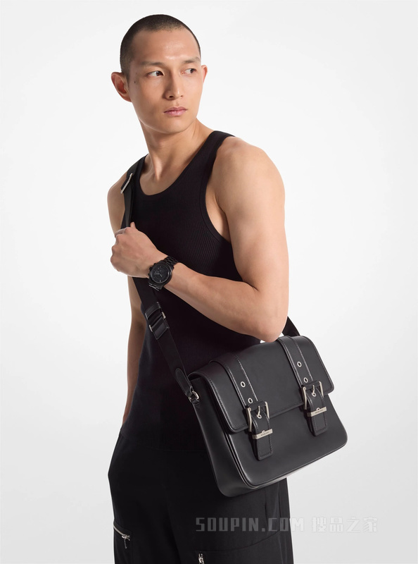 Colby 大号皮质邮差包