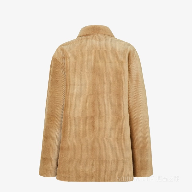 夹克 米色貂毛夹克