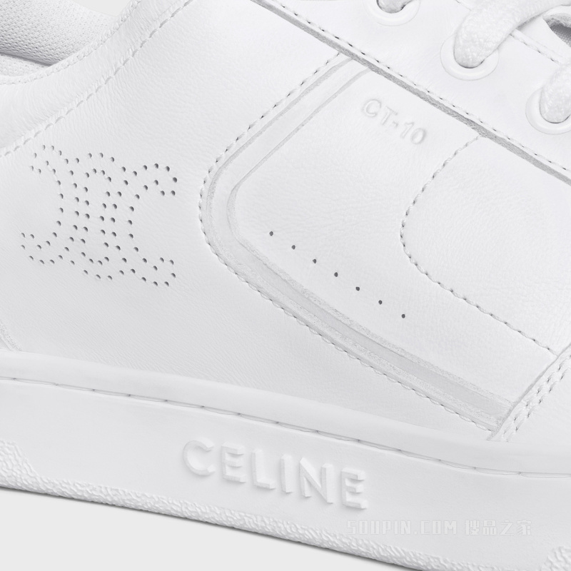 CT-10 CELINE TRAINER 牛皮革低帮系带运动鞋 荧光白-01OP