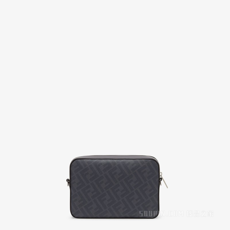 FENDI Diagonal相机包 灰色FF帆布手袋