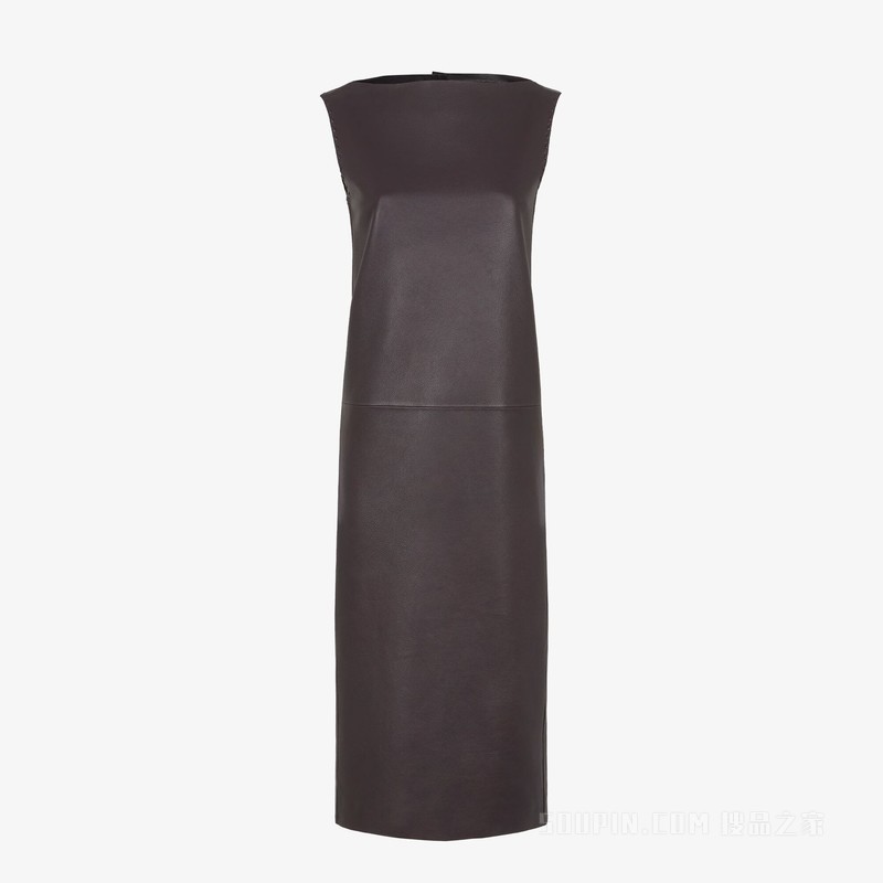 连衣裙 深紫色皮革连衣裙