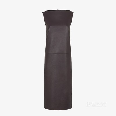 连衣裙 深紫色皮革连衣裙