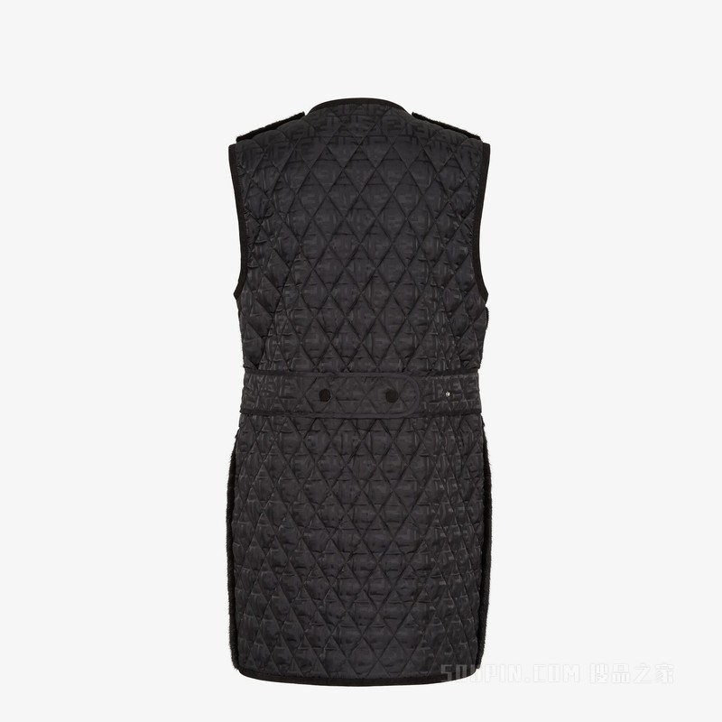 背心 黑色貂毛背心