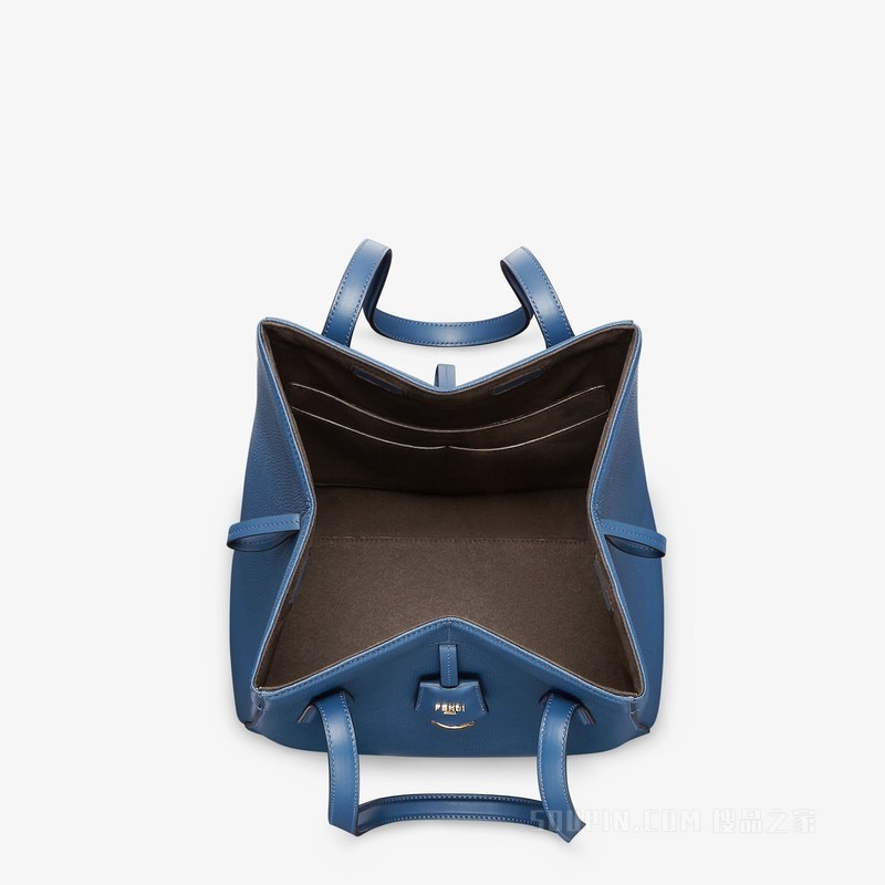 FENDI Origami中号手袋 蓝色皮革百变手袋