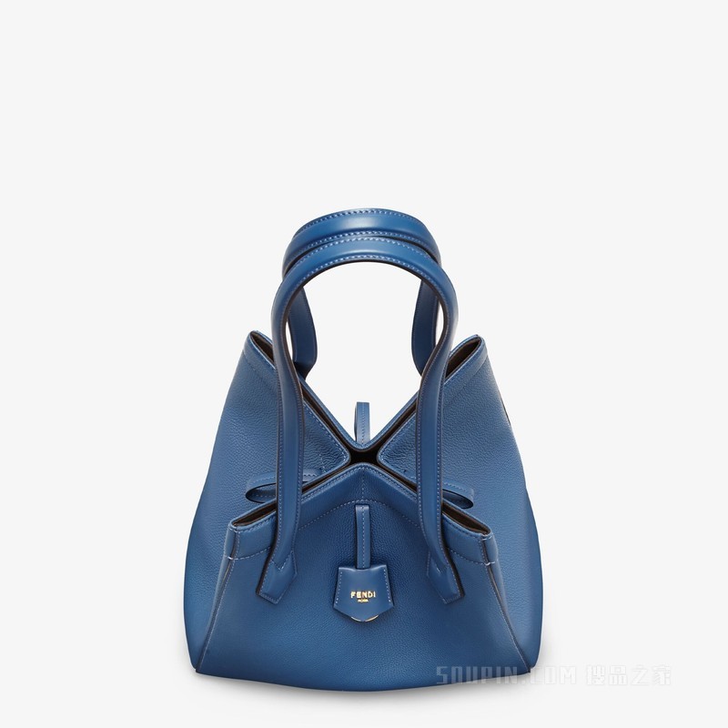 FENDI Origami中号手袋 蓝色皮革百变手袋