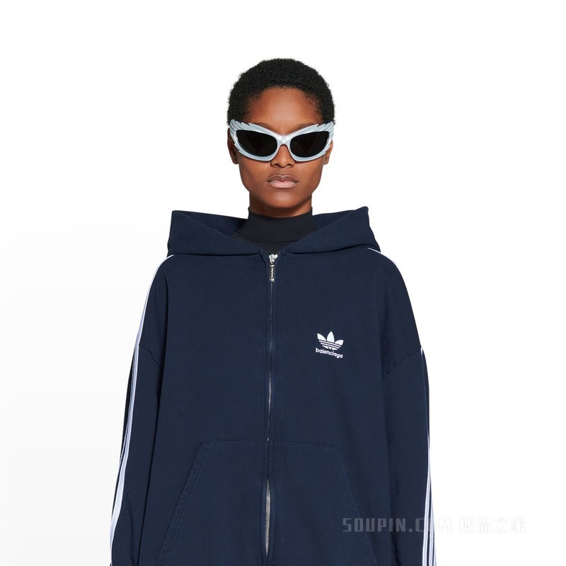 BALENCIAGA / ADIDAS 小号版型拉链 HOODIE 连帽衫