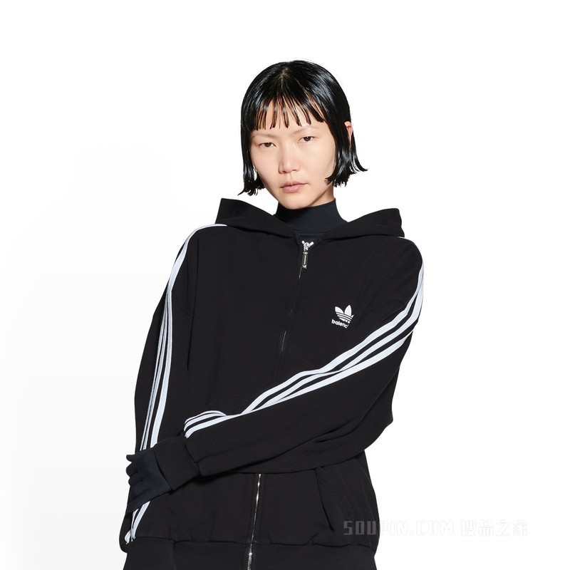 BALENCIAGA / ADIDAS 小号版型拉链连帽卫衣