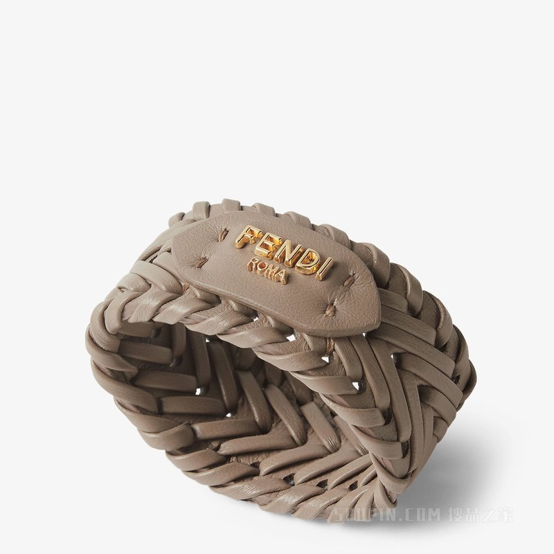 FENDI Roma餐巾环 鸽子灰色纳帕皮革餐巾环