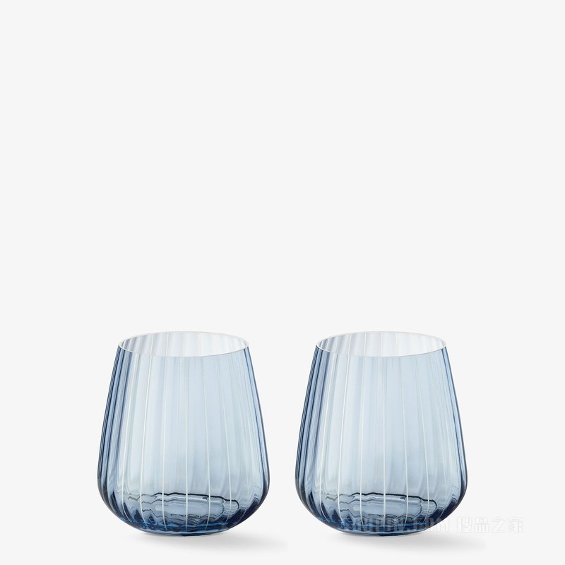 FENDI Roma玻璃杯套组 蓝色玻璃杯
