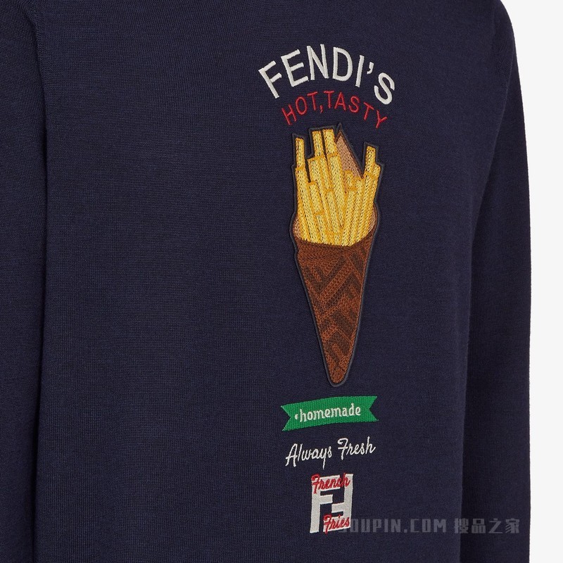 套头衫 蓝色羊毛Fendilicious套头衫