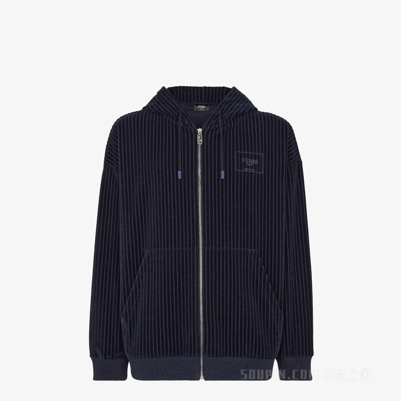 运动衫 蓝色天鹅绒运动衫