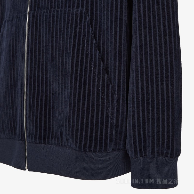 运动衫 蓝色天鹅绒运动衫