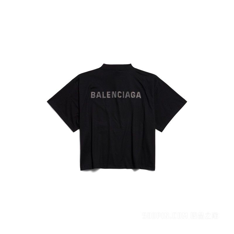 BALENCIAGA BACK STRASS CROPPED T恤