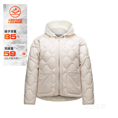 安踏运动复古防泼水女子羽绒服保暖夹克运动上衣