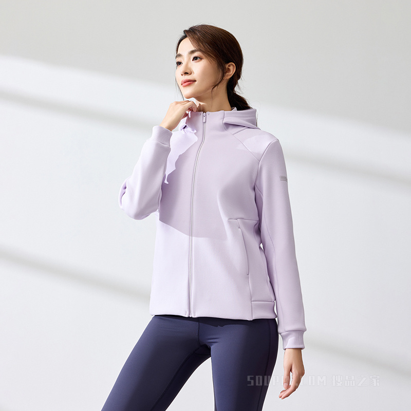 安踏训练炽热科技加绒保暖女子针织运动上衣
