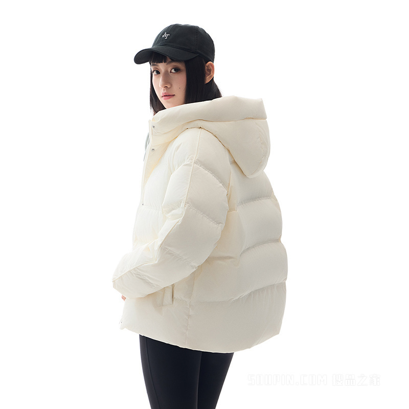 安踏运动复古防泼水女子多彩羽绒服