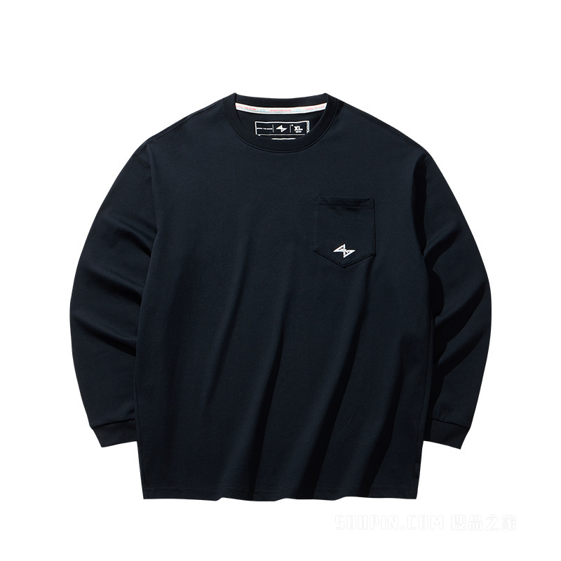 安踏篮球系列冰肤抗菌男子长袖针织衫