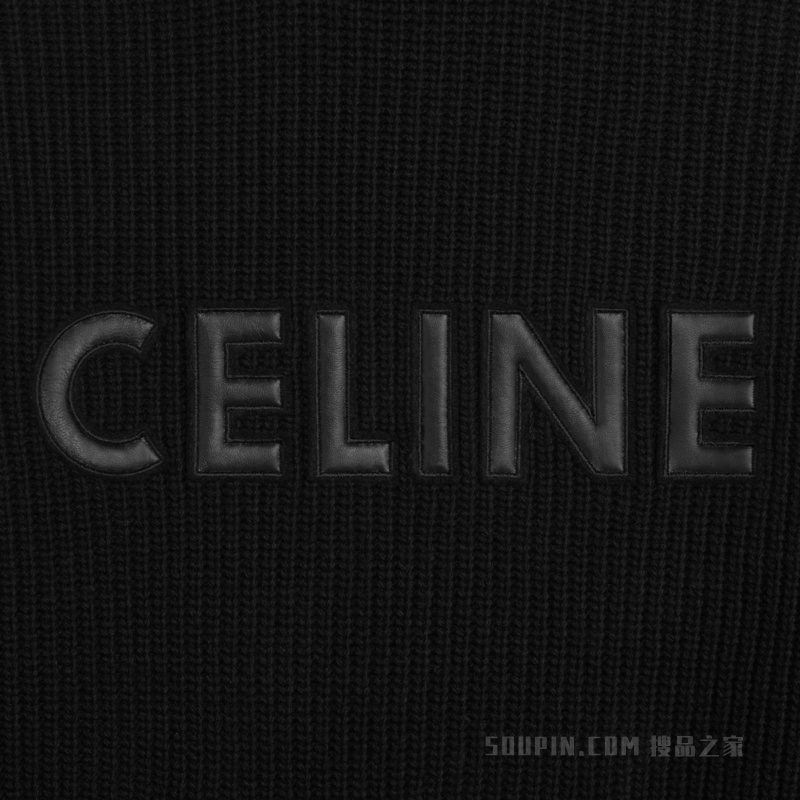 CELINE单色羊毛连帽套头衫 黑色-38NO