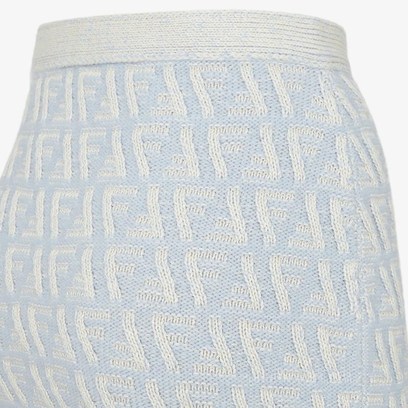 半身裙 浅蓝色FF羊绒和羊毛迷你裙