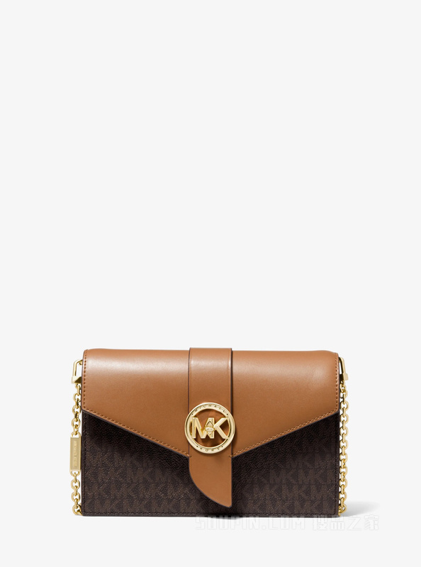 MK Charm 中号老花皮质斜挎包