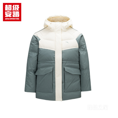 安踏运动复古女子防风防泼水羽绒服