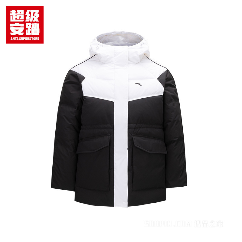 安踏运动复古女子防风防泼水羽绒服