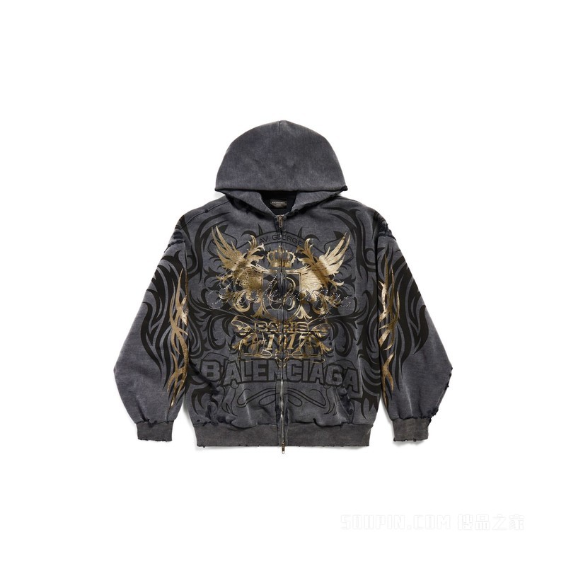 TACKY GOLD HOODIE常规版型拉链连帽卫衣