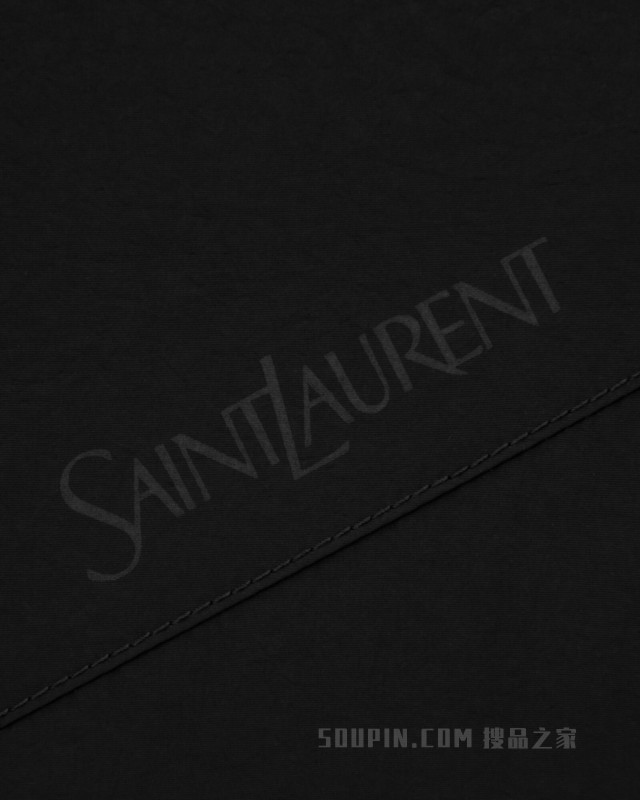 SAINT LAURENT teddy褶皱尼龙夹克