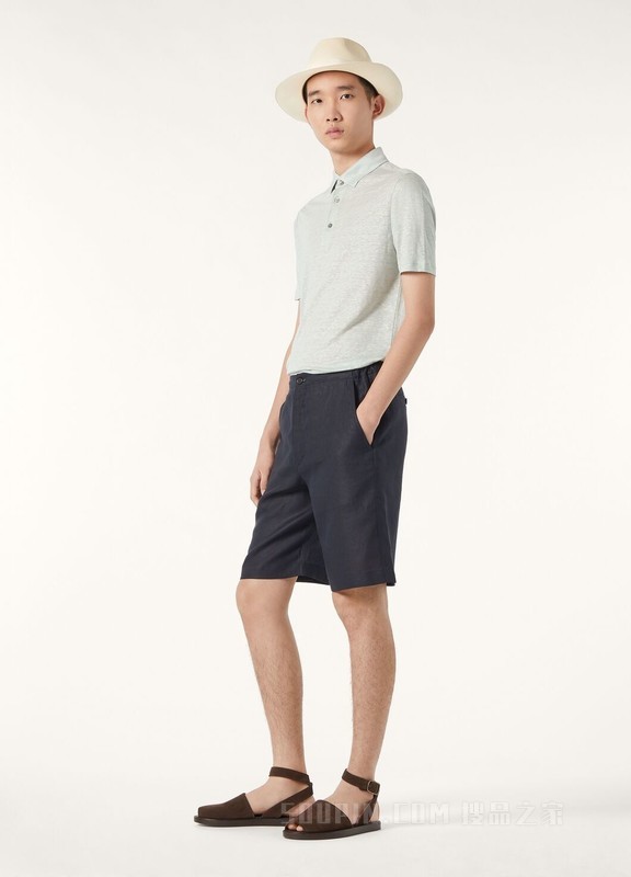男士 Polo 衫 亚麻