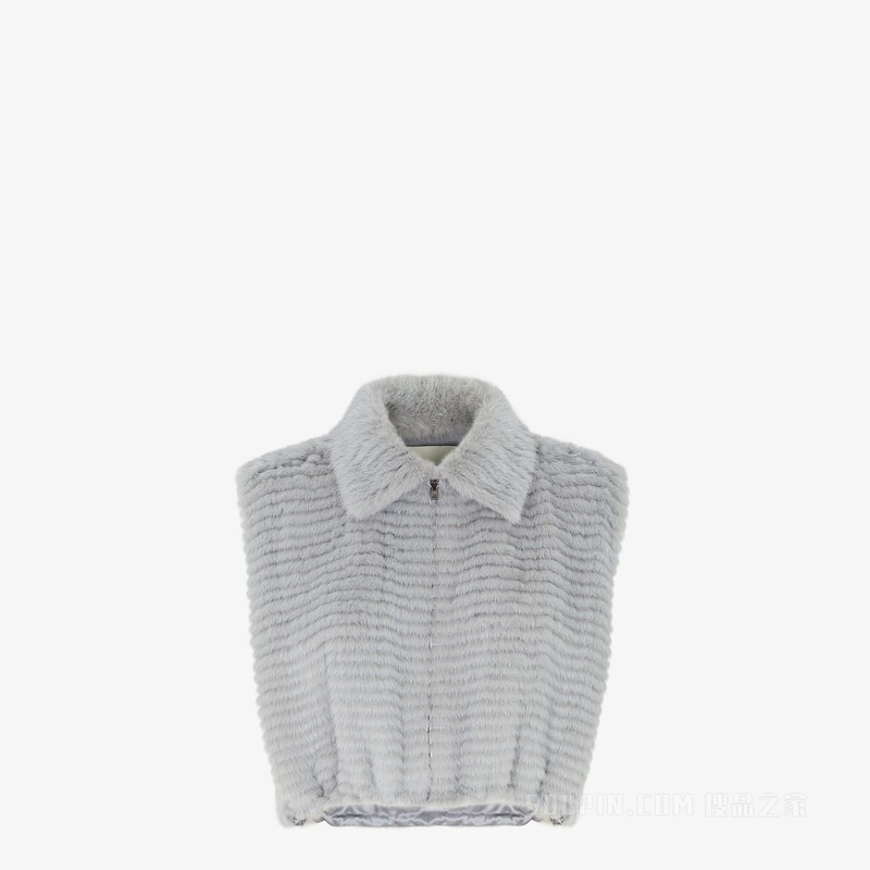 背心 灰色貂毛背心