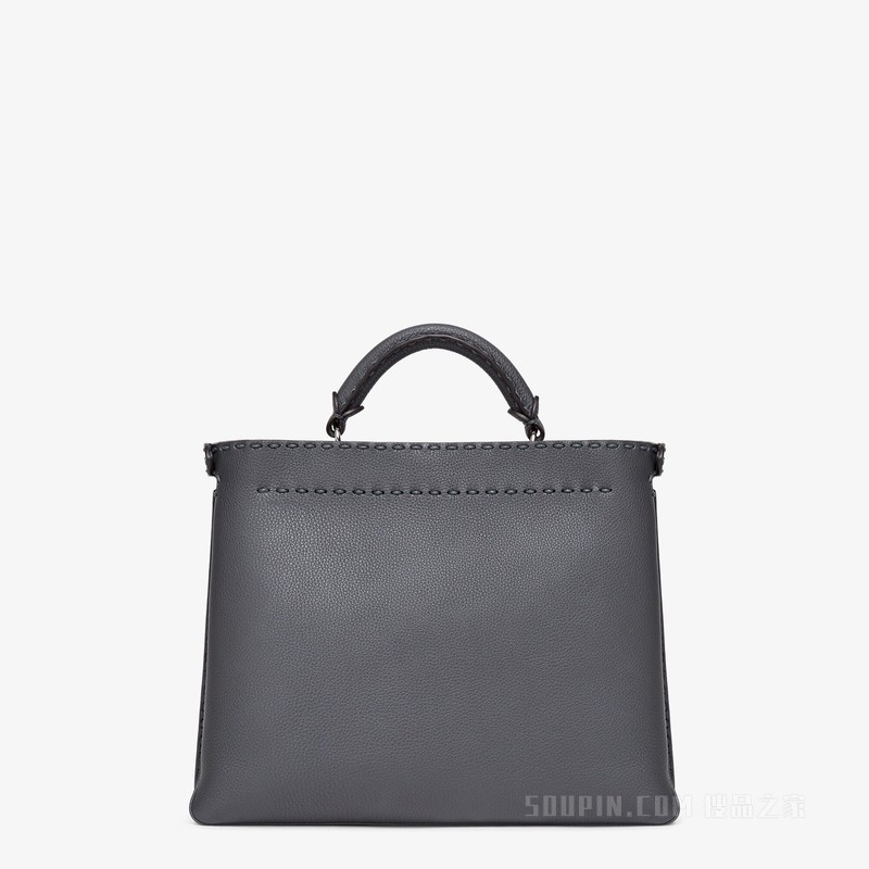 Selleria Peekaboo Soft中号手袋 深灰色Selleria手袋，614针手工缝制明线