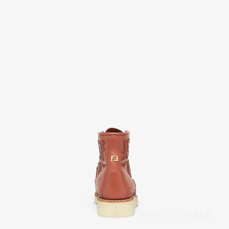 FENDI Red Wing 赭色皮革 Moc鞋头乐福鞋