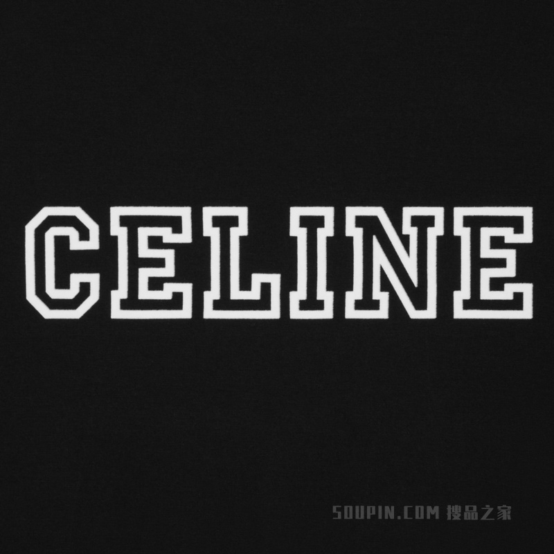 CELINE棉质平纹针织宽松T恤 BLACK/WASHED WHITE-FZT7