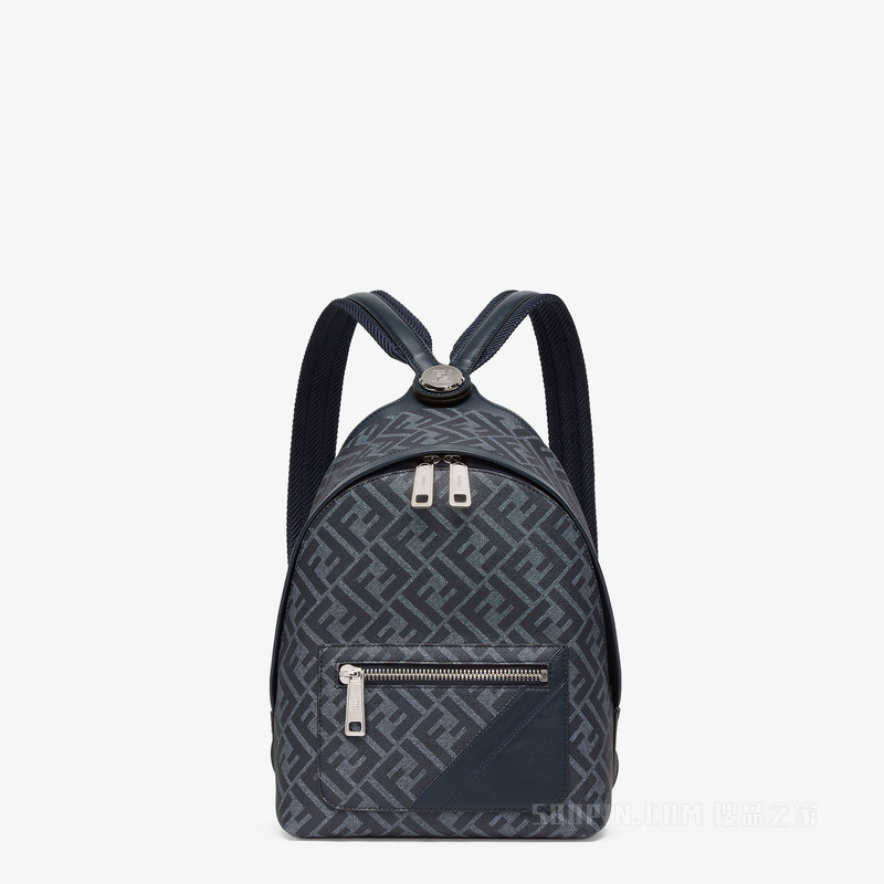 FENDI Chiodo 小号 FENDI Diagonal 蓝色FF帆布背包