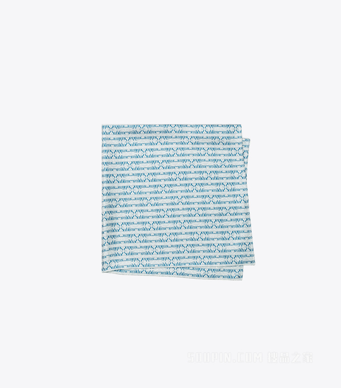 【礼物】T Monogram 桑蚕丝围巾 蓝色